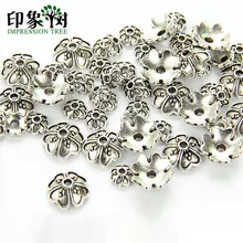 Серебристые бусины из цинкового сплава, 6/9 мм, промежуточные и концевые бусины в форме звездочек, шармы для самостоятельного изготовления ювелирных украшений, аксессуары для браслетов, модель 849