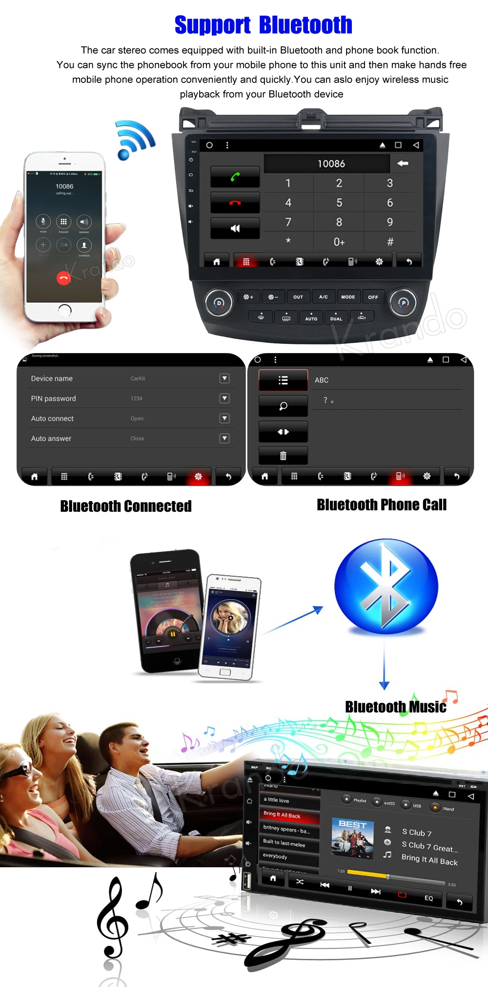 Discount Krando Android 8.1 10.1" car audio player navigation gps for Honda Accord 7 radio multimedia entertainment system WIFI 3