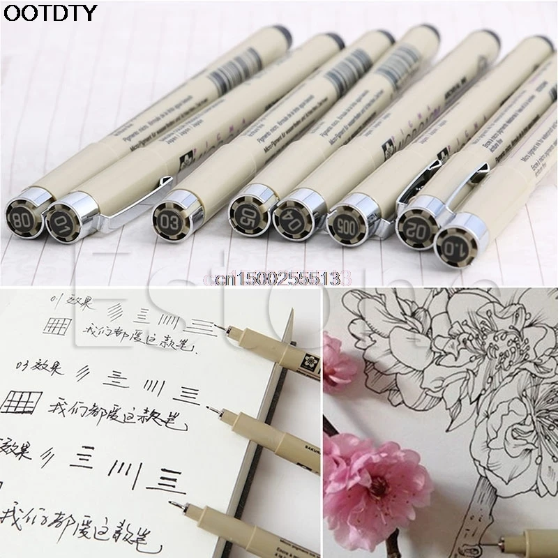 

1PC New Sakura Pigma Micron Fine Line Pen 01 02 03 04 05 08 005 1.0 Art Supplies