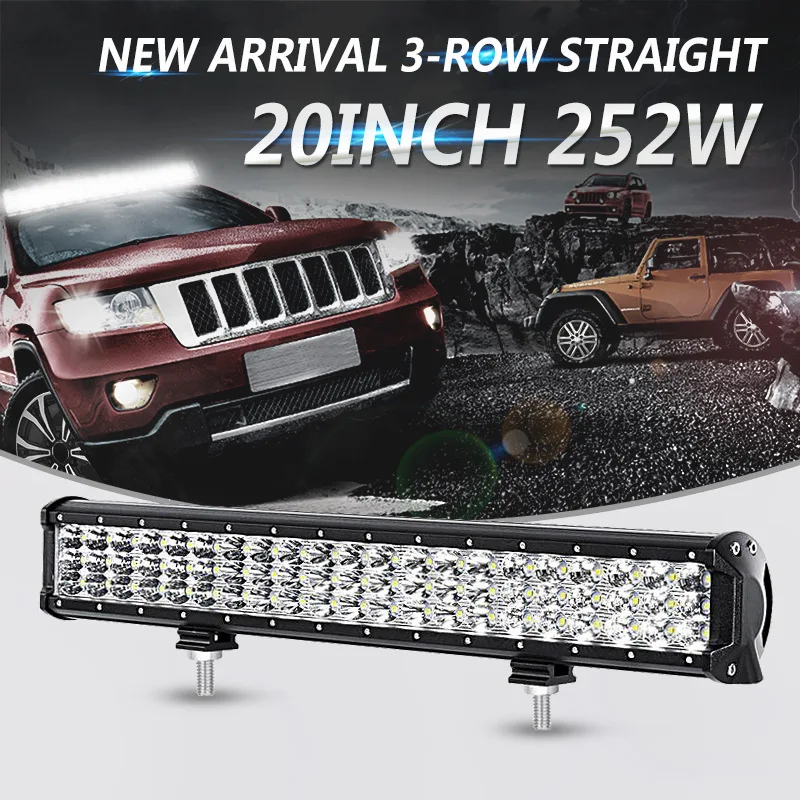 

Oslamp 252W Cree Chips 20inch Led Light Bar Spot+Flood Beam Offroad Driving Light For ATV UTV SUV Pickup Boat Truck Car Led Bar
