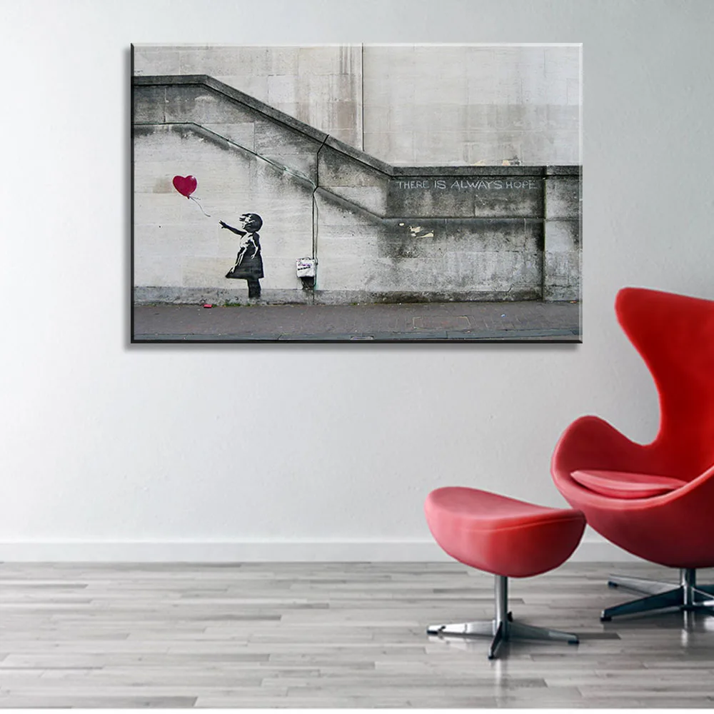 1 шт. Banksy граффити настенная живопись холст Художественная напечатанная картина