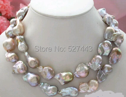 

Wholesale >Huge 32" lavender baroque KESHI REBORN PEARL NECKLACE