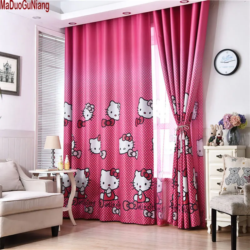 Hello kitty Розовые занавески с принцессой для детской комнаты девочек Детская