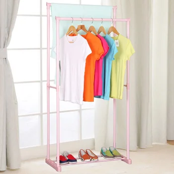 

Double rod hanger Balcony indoor clothes hanger landing drying rack Multi-function household clothes rail Home Furniture