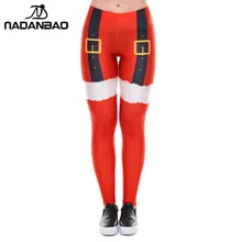 NADANBAO Рождество красные Леггинсы для женщин плюс размер бедра ремень печатных Леггинсы фестиваль Осень Зима Фитнес Леггинсы