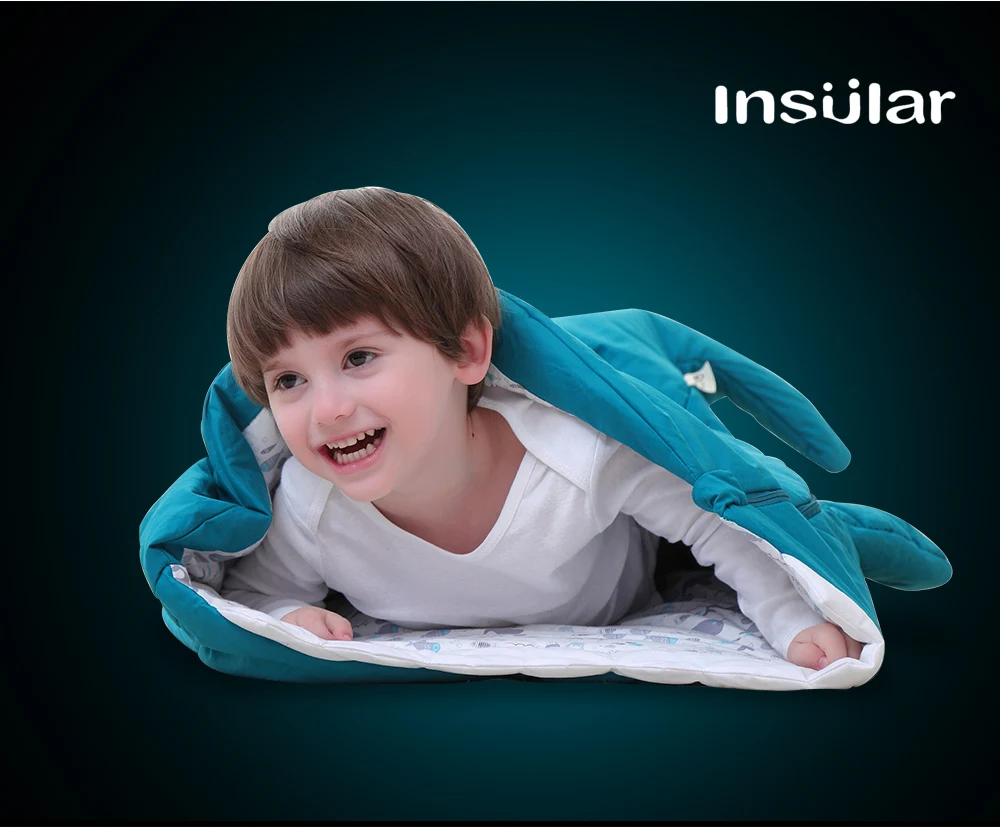 Островная новый милый Акула детский спальный мешок мультфильм детский спальный мешок зима детская коляска кровать пеленать одеяло