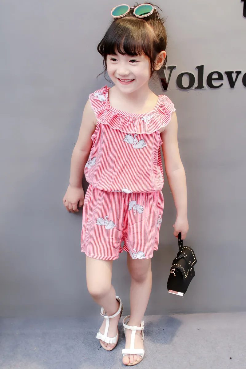 (4 sets/lot) New 2018 Summer Girls' Clothing Sets Striped T-shirt & Shorts Baby Girl 2 PCs Set 8042615 HTB1 Vm3gBmWBuNkSndVq6AsApXaF - (4 sets/lot) New 2018 Summer Girls' Clothing Sets Striped T-shirt & Shorts Baby Girl 2 PCs Set 8042615