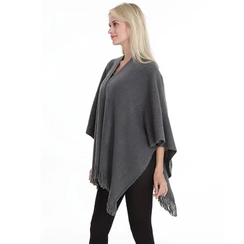 

Korean Style Knitted Shawl Coat Women Fashion Multi-function Loose Split Shawl Cardigan Christmas Winter Temperament Sweater