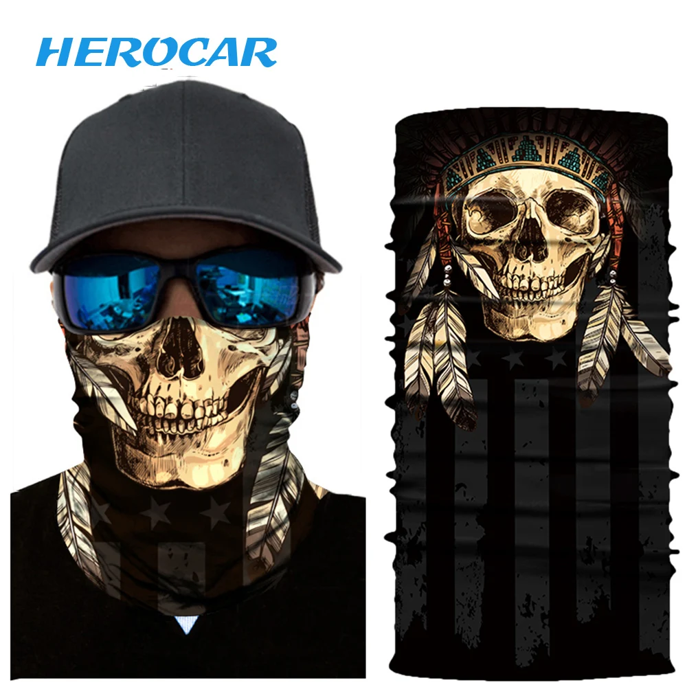 

HEROBIKER Motorcycle Face Mask Balaclava Face Shield Cap Maske Skull Masquerade Biker Mask Halloween Festival Ghost Scarf Masque