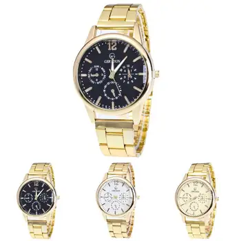

2017 NEW Fashion Mens Gold Watches Diamond Dial Gold Steel Analog Quartz Wrist WatchF91