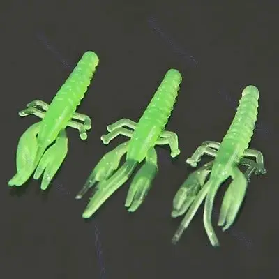 

J34 hot 100pcs/lot 50mm Soft Shrimp Crayfish Bait Fluke Fishing Fish Lure