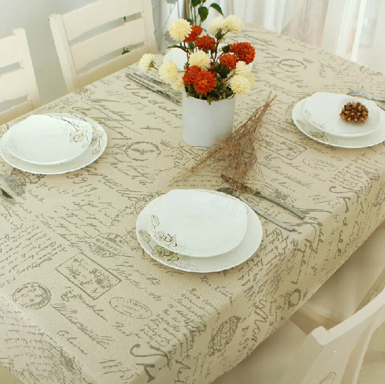 В европейском стиле с буквами печатных прямоугольная скатерть для стола хлопок, лен, настольные скатерти Свадебная вечеринка дома Кухня ужин Чай покрытие стола