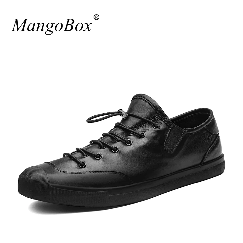 

MangoBox Luxury Men Sneakers Mens Fashion Shoes BlackBreathable Shoes For Men Cow Split Leather Men Shoes Casual