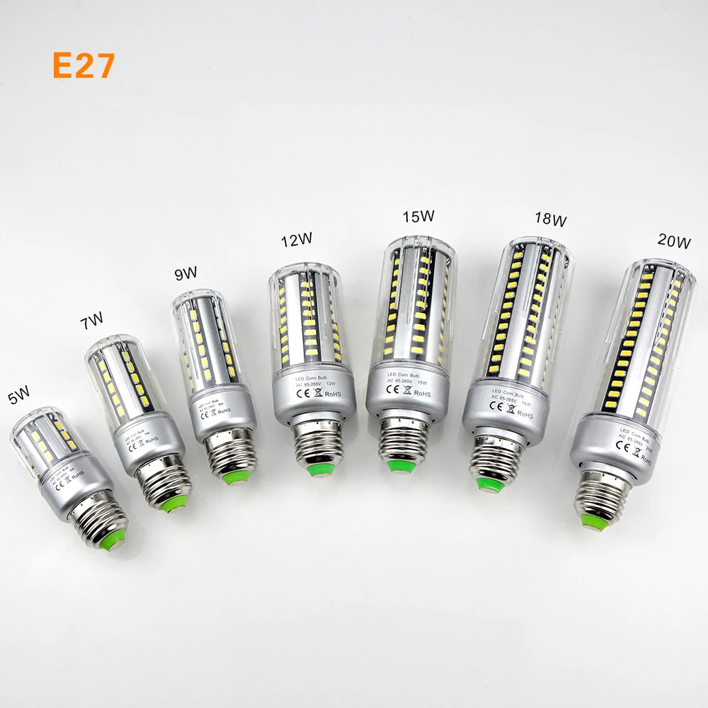 1 шт. Honest Watt& Lumen 5736 SMD светодиодный светильник-Кукуруза E27 5 Вт 7 Вт 9 Вт 12 Вт 15 Вт 18 Вт 20 Вт 85 В-265 в без мерцания алюминиевый охлаждающий светодиодный светильник