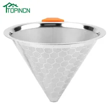 TOPINCN Американский фильтр для кофе из нержавеющей стали, капельница для чая, сетчатый фильтр для кофе, воронка