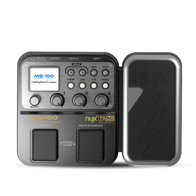 

NUX MG-100Guitar Multi Effects Processor Pedal 58 Effects graphic EQ drum machine Guitar pedal effects Cabinet mode PowerAdapte