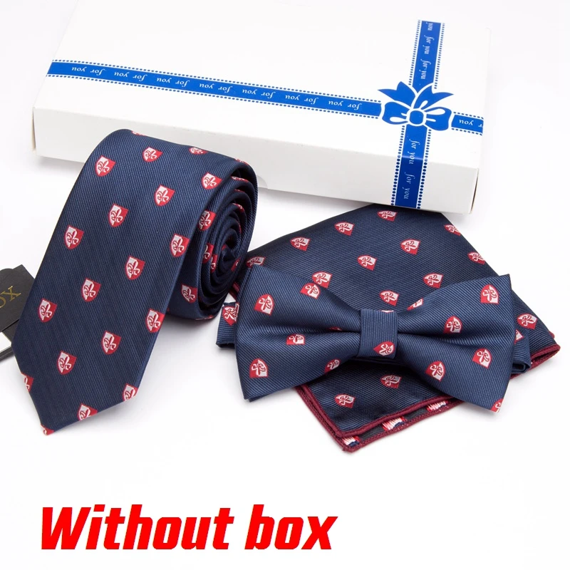 Мужские модные галстуки, набор из 3 предметов, мужской тонкий галстук-бабочка, качественное мужское платье, модный мужской Карманный платок, квадратный костюм, Набор подарочных аксессуаров, галстук - Цвет: LD-E1-A9
