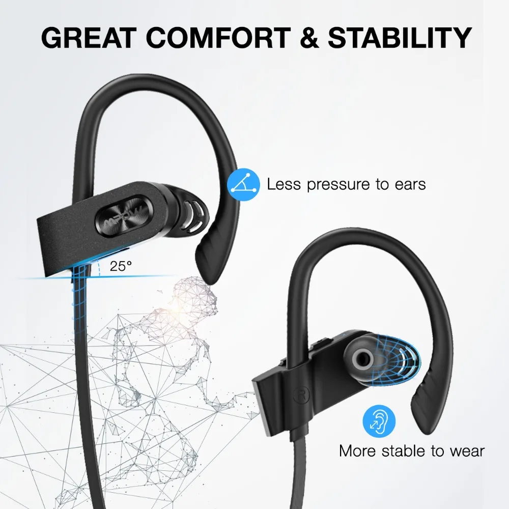 Беспроводные Bluetooth наушники Mpow Flame2 13 часовой режим воспроизведения 5 0