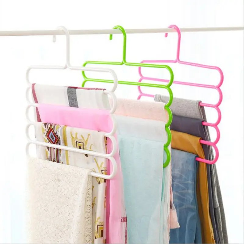 Многофункциональная пятислойная противоскользящая вешалка, просто Прочная вешалка для хранения конфетного цвета, инструмент для хранения одежды