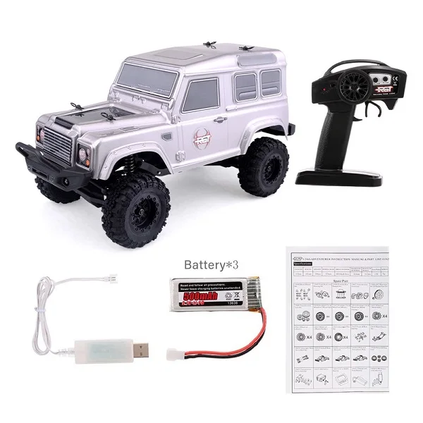 RGT RC автомобили 136240 1:24 Рок Гусеничный 2,4 г 4WD 15 км/ч внедорожный RC автомобиль багги с 3 батареями RC детские игрушки - Цвет: Светло-серый