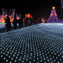 Год 220 В разноцветный 96leds 1.5*1.5 м LED Чистая Строка Света Партии/Рождество украшения открытый праздничные огни на день рождения Wedd