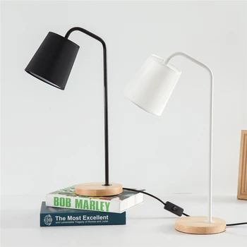

Nordic macarons creative bedroom study eye student dormitory solid wood reading led table lamp cover E27 reading lamp