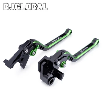 

BJGLOBAL Pair CNC Motorcycle Aluminum Dual Color Long Clutch Brake Lever Sets for Kawasaki Z650 2017-2018 Green / Titanium