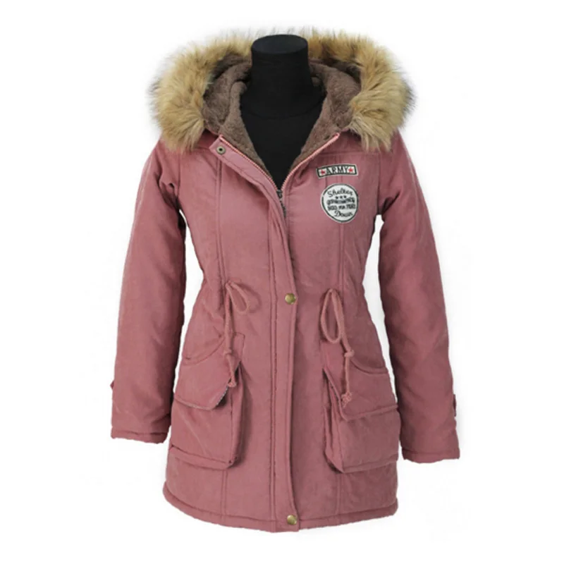 Fitaylor зимние женские пальто хлопок капюшон с подкладкой средней длины Повседневная парка размера плюс XXXL теплая Толстая Военная верхняя одежда