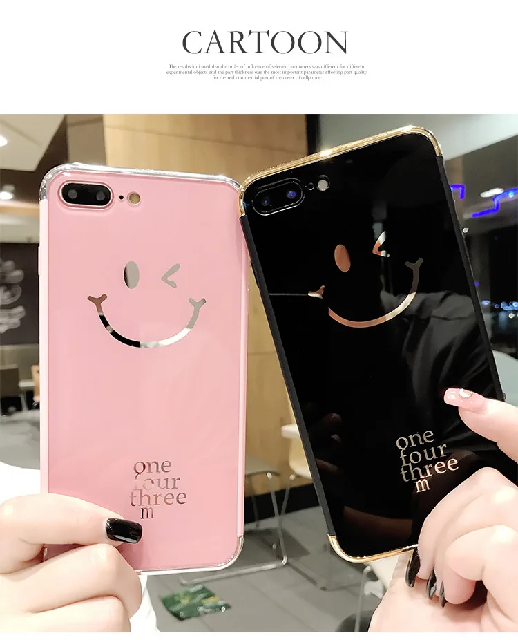 

Korea Couple Smile Icon Wink Glossy Phone Case Soft TPU Back Cover For iPhoneXS MAX 8PLUS XR 6s 7plus Skin Shell Protection