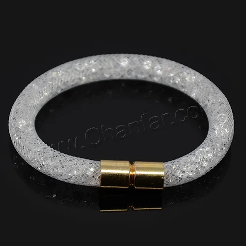 Chanfar Модный женский браслет из кристаллов одинарный, сетчатый Браслет ювелирные изделия - Окраска металла: white and gold clasp
