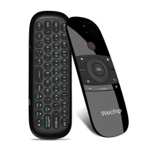 wechip W1 2.4Ghz Mini Wireless Keyboard with Gyro Infrared Learning Remote Controller for Android TV Box Mini PC Smart TV kp 810 19btt bluetooth 84 key keyboard remote controller for mini pc google tv player black