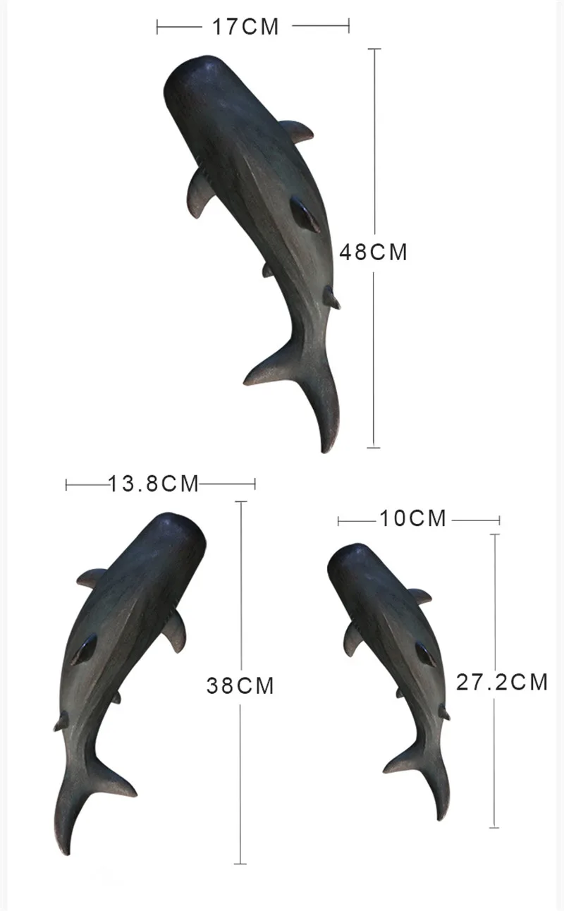 Акула Настенный декор рыба настенные украшения Смола ретро декоративная креативная модель Настенное подвесное украшение X'max подарок