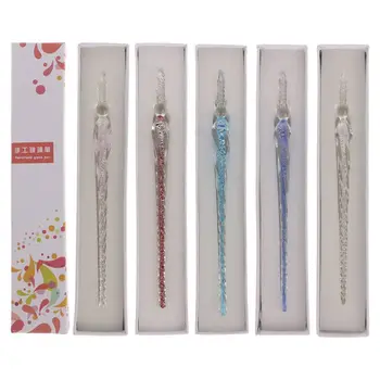 

Vintage Handmade Glass Dip Signature Ink Fountain Pen Writing Tool Offices School Stationery With Gift Box