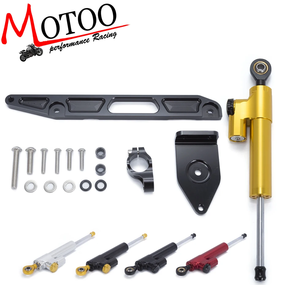 

Motoo - Motorcycle Full set CNC Steering Damper Stabilizerlinear Linear Stabilizer Bracket kit For YAMAHA XJR1300 2002-2015