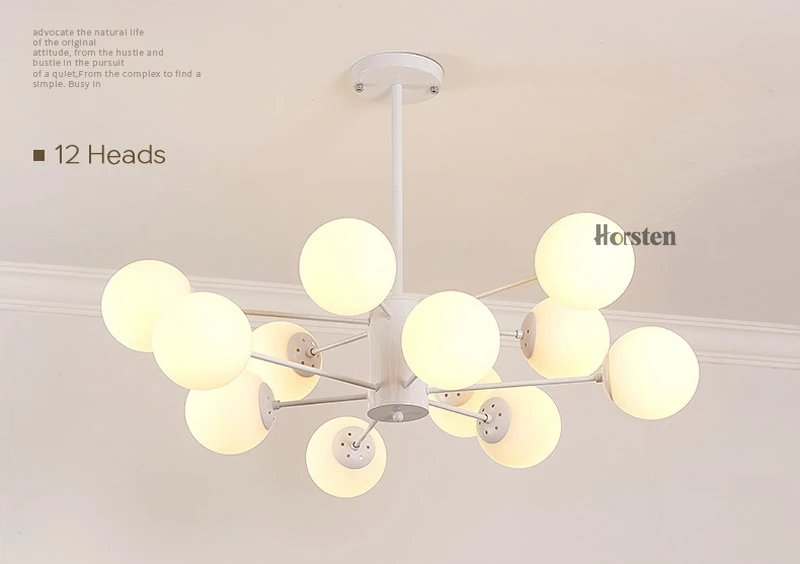 Horsten Nordic Creative Magic Bean Pendant Lights 6812 Heads Glass Ball Pendant Lamp For Living Dining Room Cafe Restaurant E27 (11)