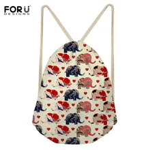 Forudesigns/летние классические шнурок мешок ретро Слон Печать Пляжные мини-рюкзак Для женщин дамы shopping сумки на плечо Mochila