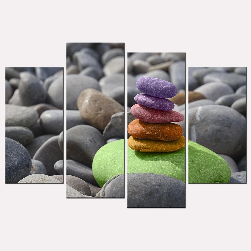 Living Room Decor Wall Art Pebble Balance Stones Meditation Zen Nature