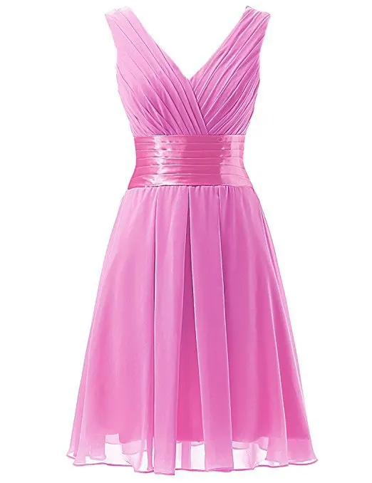 Popodion платья подружек невесты размера плюс шифоновое фиолетовое платье для свадебной вечеринки короткое платье подружки невесты ROM80129 - Цвет: 09