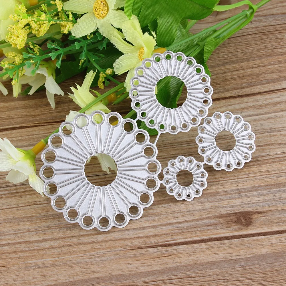 

3PCS/Set Flower circle Stencil Metal Cutting Dies Cut Practice Hands-on DIY Scrapbooking Album Craft dies Tool Flowers Die Cut