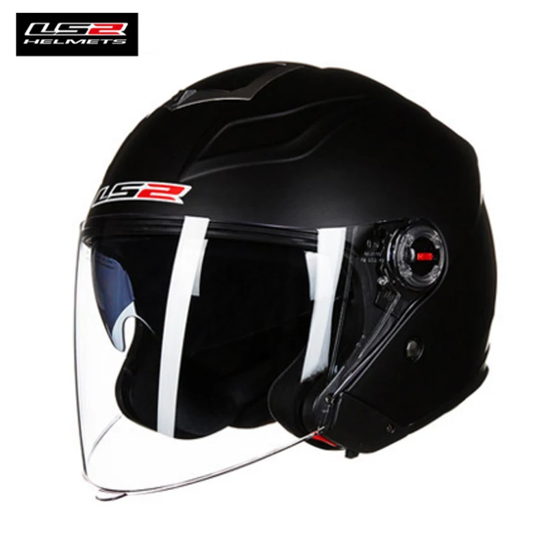 LS2 578, мотоциклетный шлем для скутера с открытым лицом, с двойными линзами, на половину лица, винтажный, для женщин и мужчин, ретро, ls2, мотоциклетный шлем - Цвет: 1