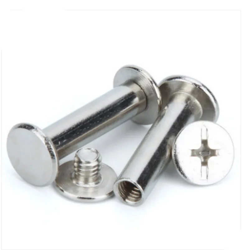 10PCS M5 Account Book Screw Nickel Plated Mother Rivet Album Butt Screw Recipe Pin