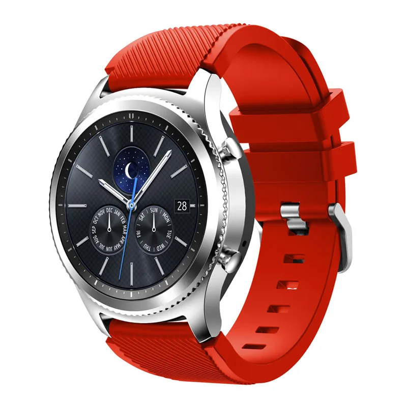 22 мм ремешок для часов спортивный силиконовый ремешок для samsung gear S3 Frontier классические сменные полосы для samsung Galaxy Watch 46 мм