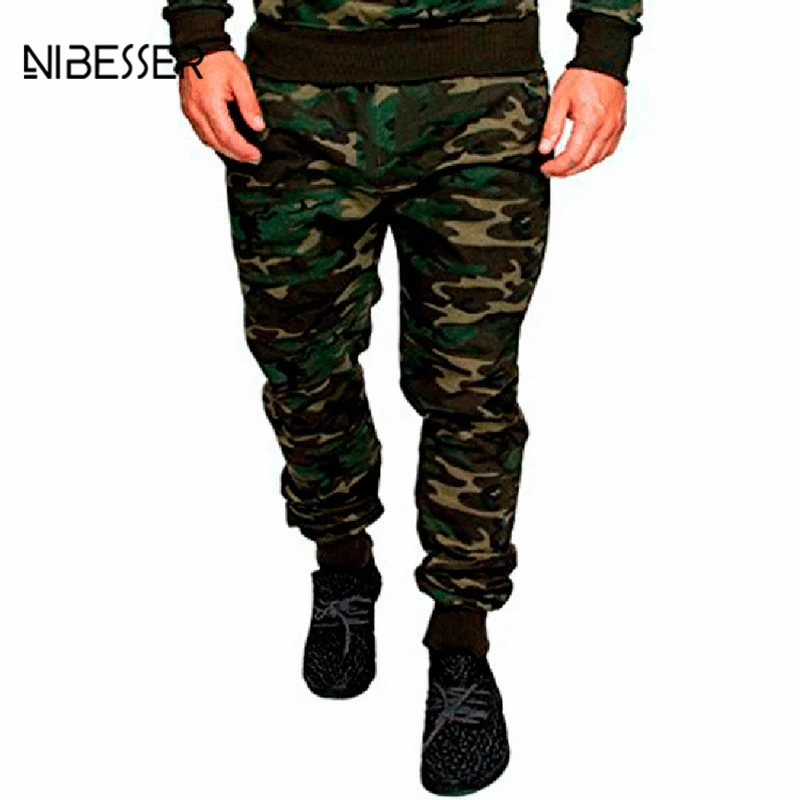

NIBESSER Mens Hip Hop Sweatpants Fashion Solid Harem Pants Camouflage Military Pants Plus Size 3XL Loose Comfortable Trousers