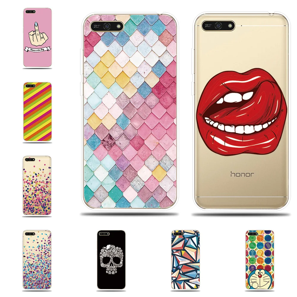 Silicone Phone Case For Huawei Honor 5A 6X 7X 7A 7C 7S 8 9 Lite 10 Cover Couqe Fashion Personality Printed Funda Bags |