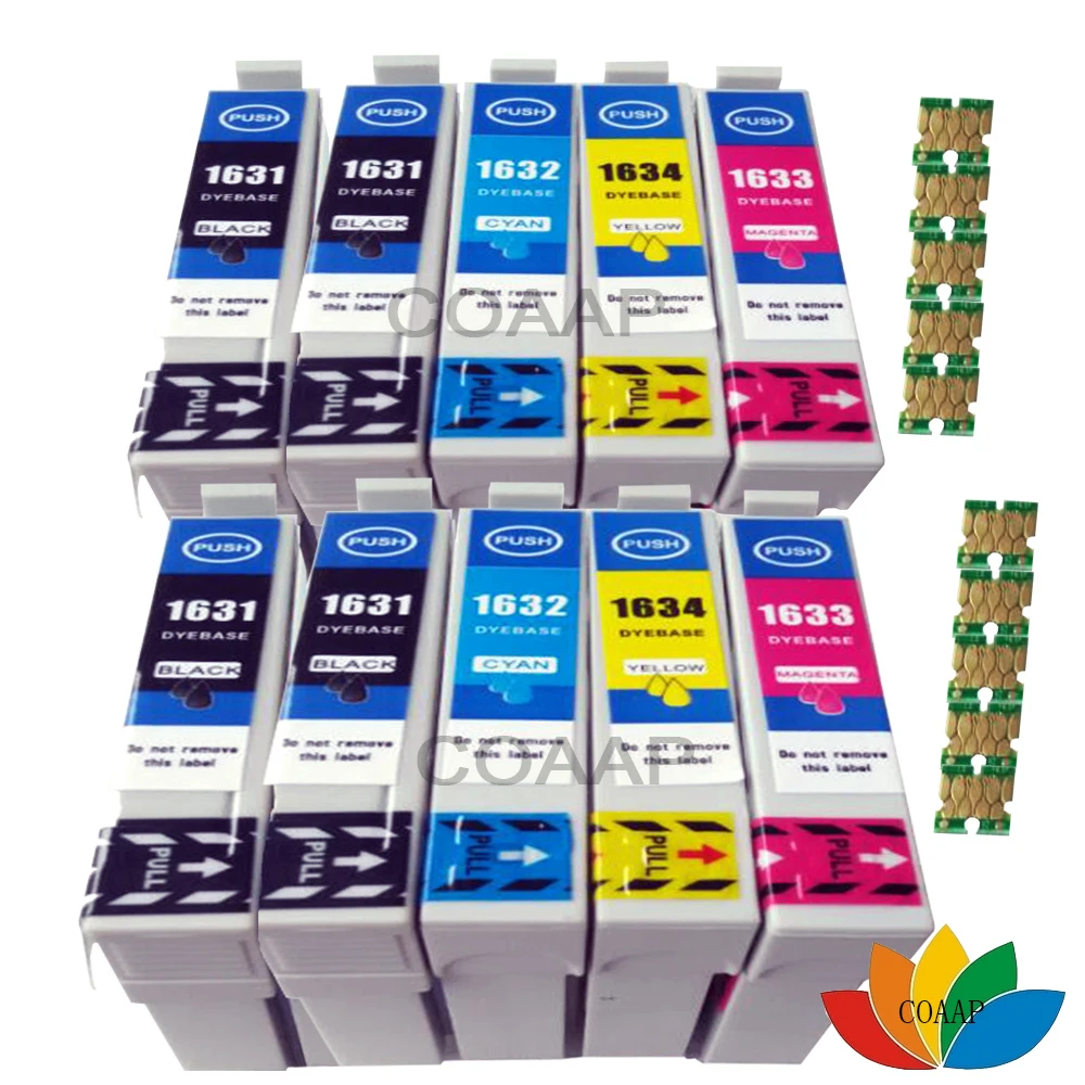 

10 Compatible 1631 1632 1633 1634 Ink Cartridge for EPSON Workforce WF 2630WF 2530WF 2540WF 2010W 2520NF 2650DWF Printer 16XL