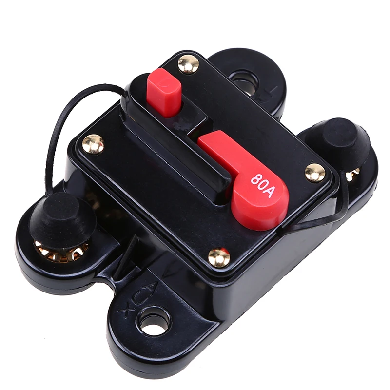 

POSSBAY 80A AMP Circuit Breaker For Car Marine Boat Bike Audio Reset Fuse DC12V-14V System Protection Black