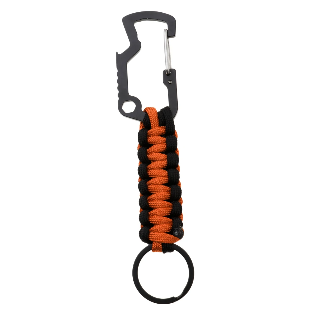  Molle Paracord Keychain Carabiner Hook Braided Lanyard Utility Kit  Molle Key Ring Holder Belt Clip Buckle Carabiner