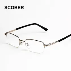 SCOBER высокое качество небьющиеся очки для чтения Для мужчин Для женщин высококлассный бренд Антивозрастная сплава полукадра