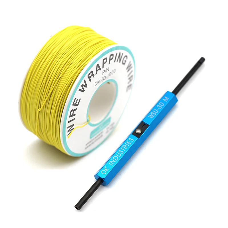 Wrap ping Wire AWG30 кабель OK провод Перемычка провод Луженая Медь твердый ПВХ Материнская плата PCB припой+ WSU wrap полоса Un wrap инструмент - Цвет: AWG30 Cable f