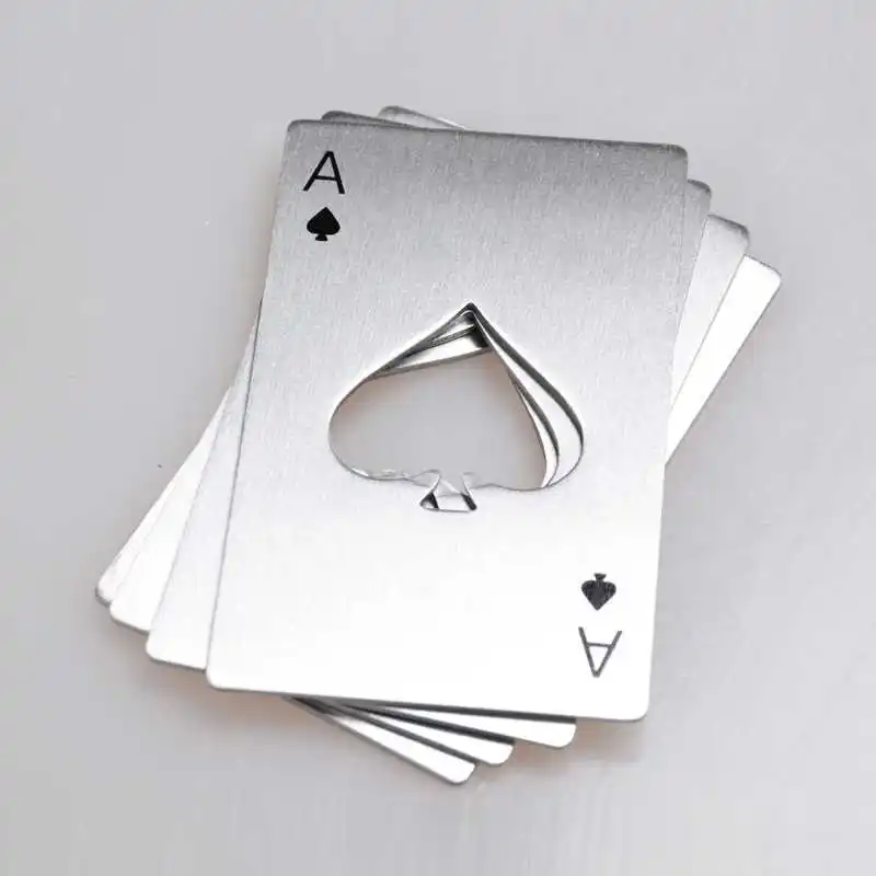 

500 pcs Bottle Opener Stylish Poker Playing Card Spades Bar Tool Soda Beer Bottle Cap Opener Gift